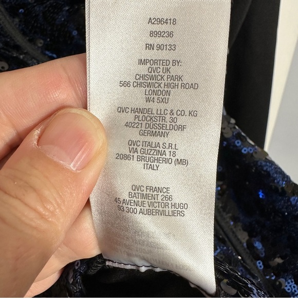 NEW Bob Mackie Wearable Art 3X jacket, blue sequin front, evening, sparkle - Picture 10 of 12